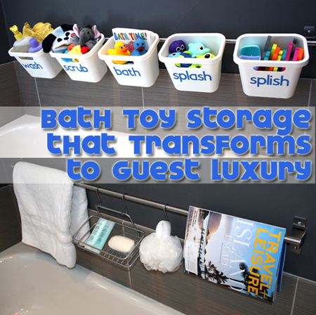 Stylish Bathtub Toy Storage that Transforms for Guest Luxury - Blue i Style