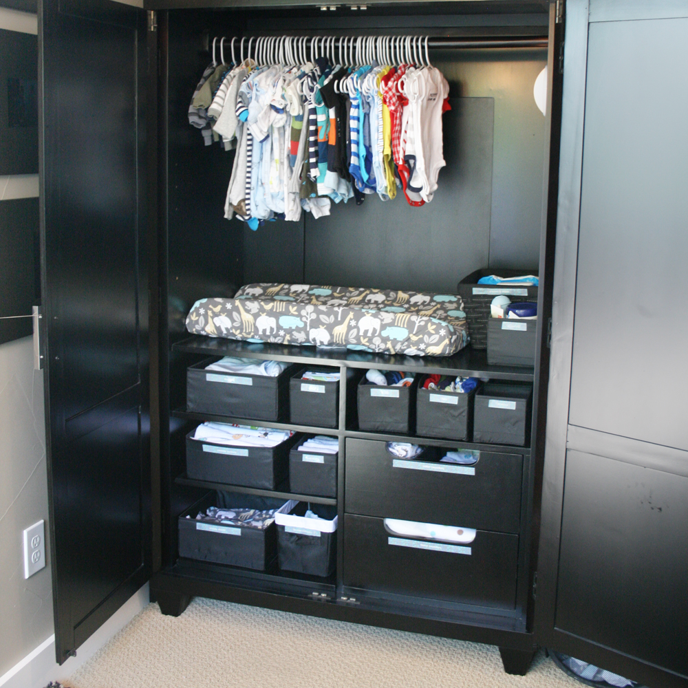 baby changing table and wardrobe