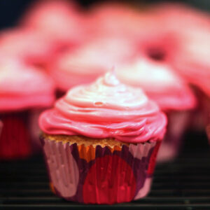 Cupcakes with pink ombre frosting