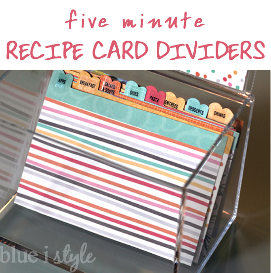 Quick and Cute Recipe Box Dividers - Blue i Style