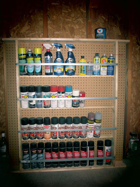 DIY spray paint storage rack