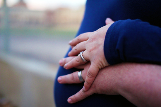 Wedding Ring Selfie Pregnant Belly