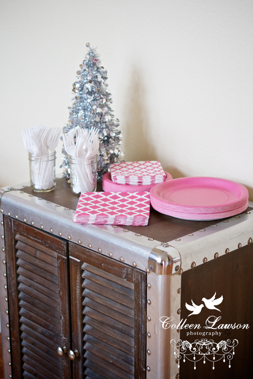 White, pink and silver winter onederland first birthday decorations