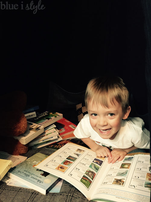 Reading in play tent