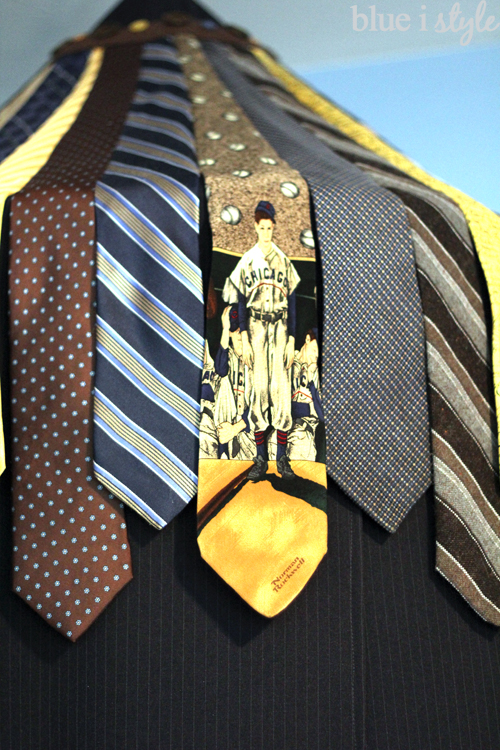 Old ties on roof of hanging play tent