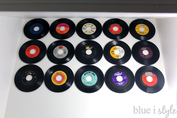 Records On Ceiling in Under Stair Playroom 