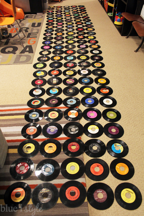 Laying out records for feature wall