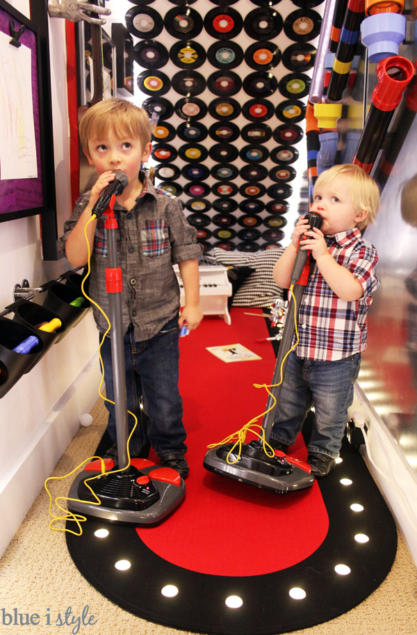Boys Making Noise in the Rock & Roll Under Stair Playroom