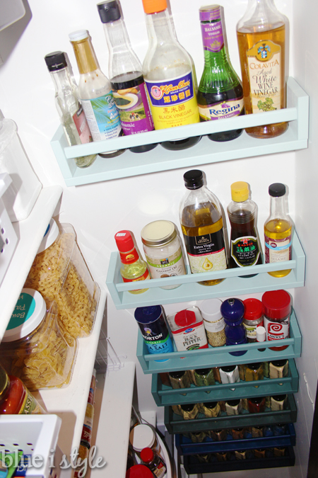 Spice Racks on Wall of Pantry