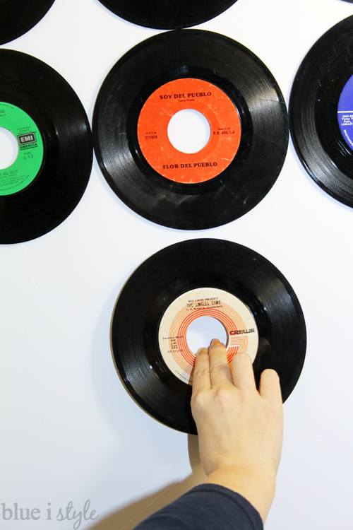 Attaching records to ceiling