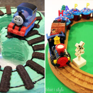 Train Cake and Train Cupcakes
