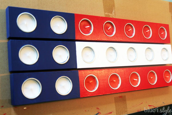 Painted patriotic candle holders