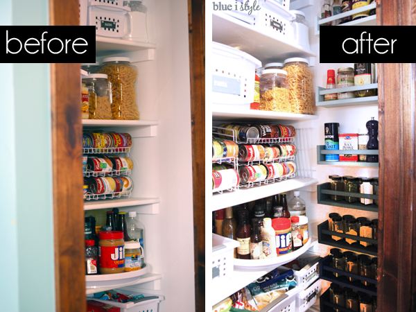 Pantry wall before and after spices