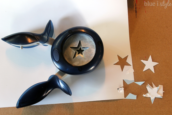 punching stars from adhesive vinyl