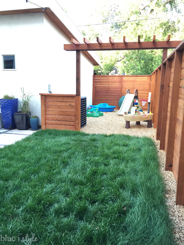 Kids' play area in expanded backyard