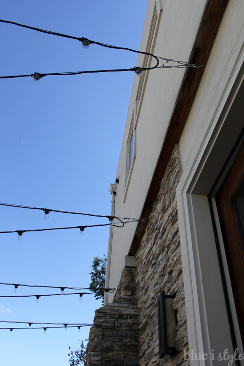 String lights attached to house