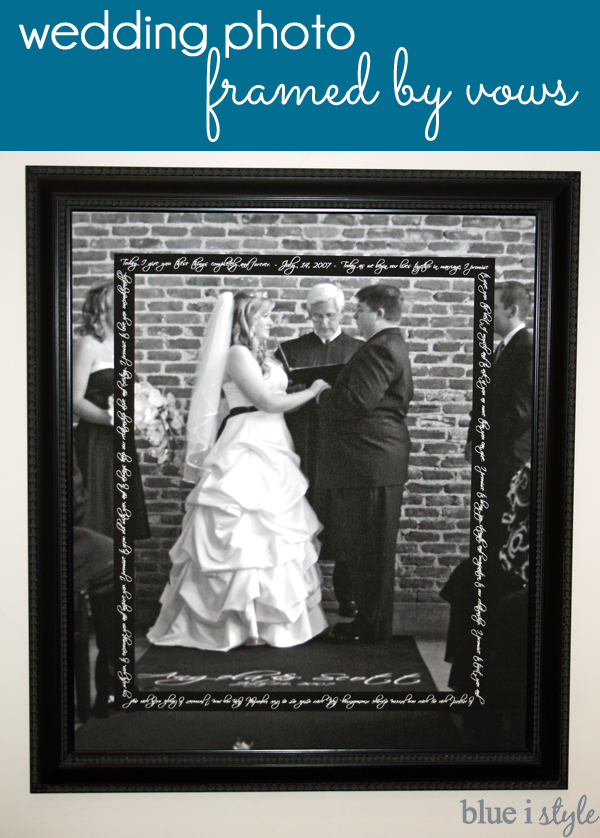 Wedding Photo Framed by Vows