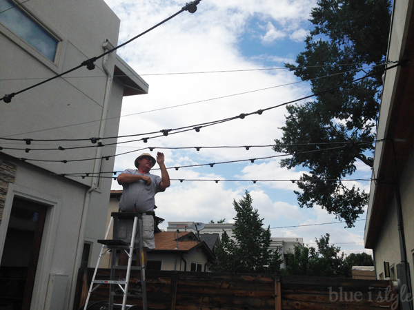 Using zip ties to secure string lights