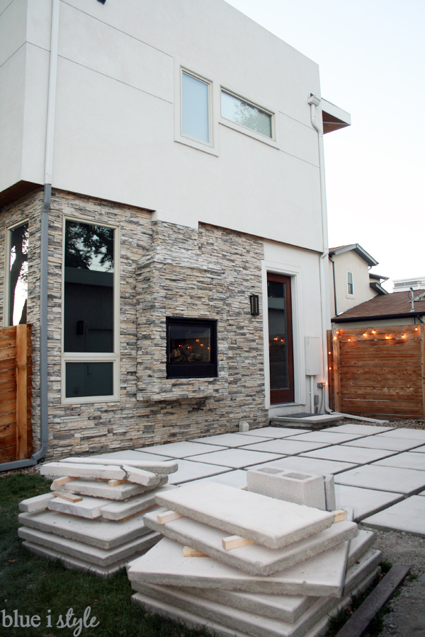 Concrete paver patio construction