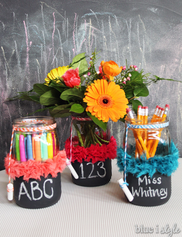 Chalkboard Mason Jars for Back to School