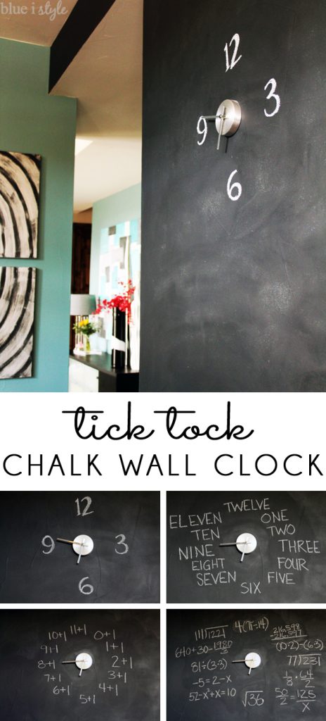 five minute friday} Tick Tock: A Chalk Wall Clock - Blue i Style