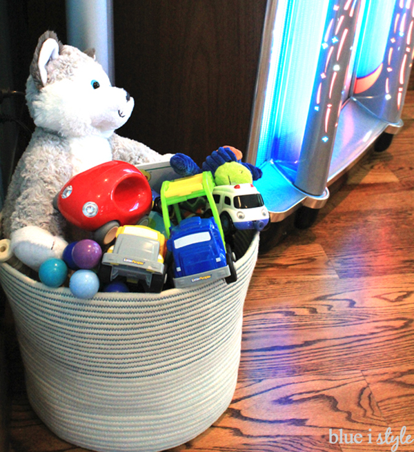 Hide toys in plain sight with pretty baskets