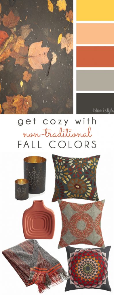 Coral, Orange and Gray Fall Color Mood Board