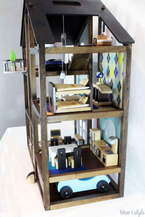 Customize an off-the-shelf wood Hape dollhouse