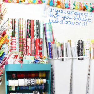 Organize Gift Wrap in a Closet