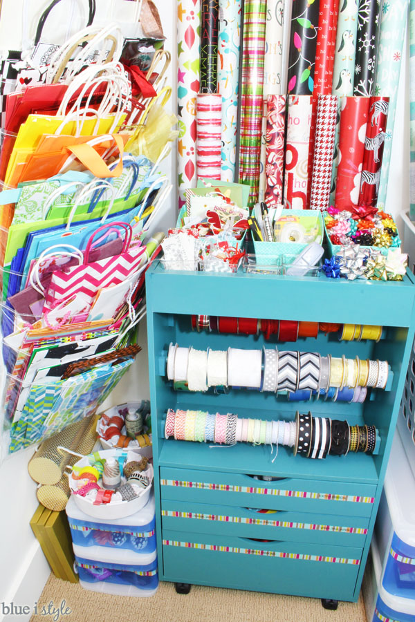 How to Organize Gift Wrap In a Closet - Blue i Style