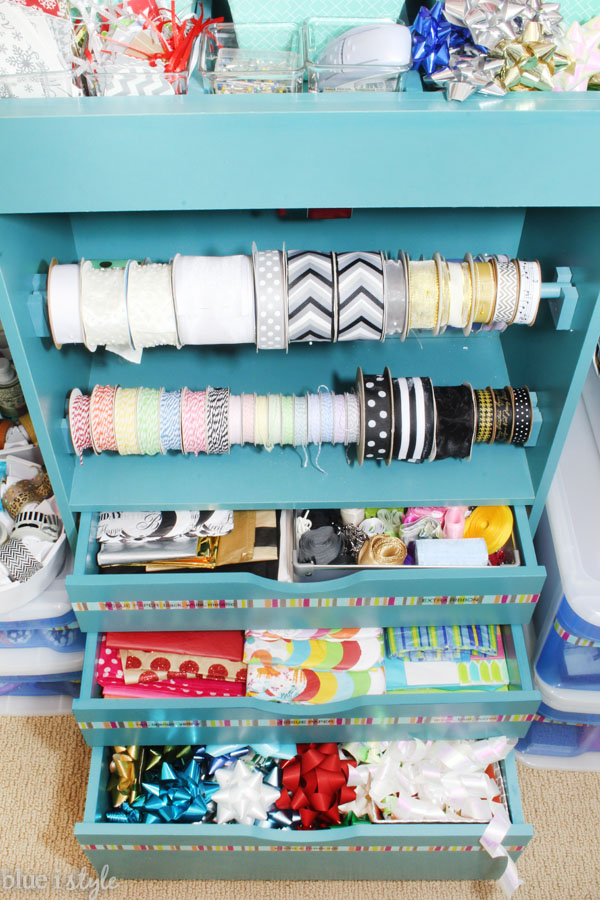 7 Organized Gift Wrapping Storage Ideas