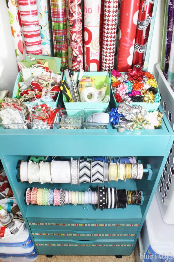 How to Organize Gift Wrap In a Closet - Blue i Style