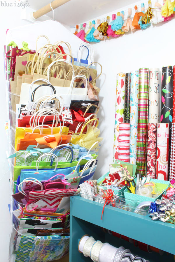 How to Organize Gift Wrap In a Closet - Blue i Style