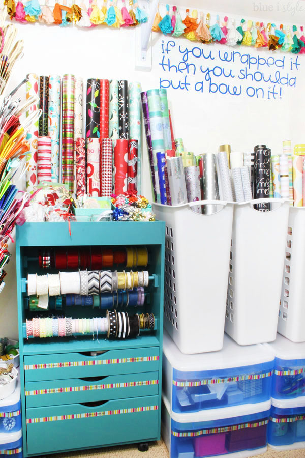 How to Organize Gift Wrap In a Closet - Blue i Style