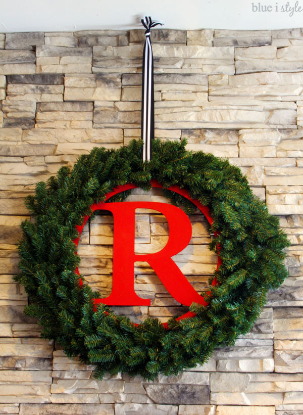 Easy DIY Monogram Christmas Wreath