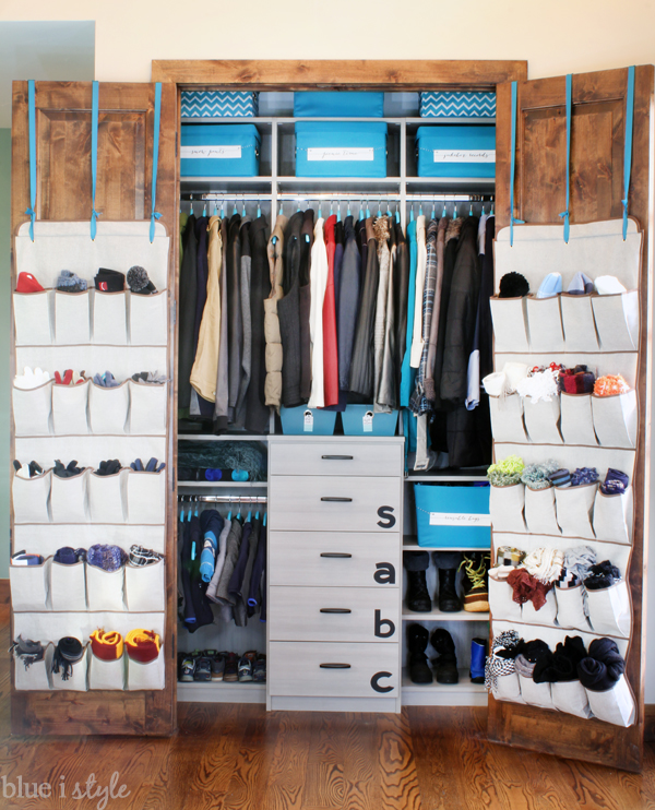 How to Organize a Coat Closet - Blue i Style