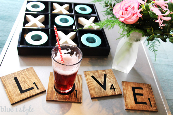 Valentine's Day Scrabble Tile Coasters