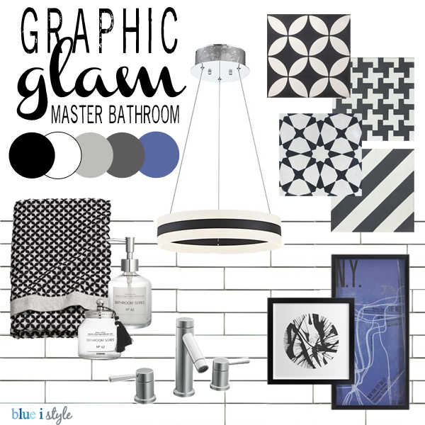 Graphic Glam Master Bathroom Mood Board