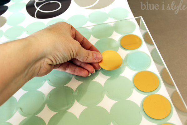 Add adhesive decals to diy acrylic tray