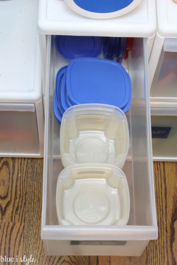 Drawer of tupperware for packing school lunches