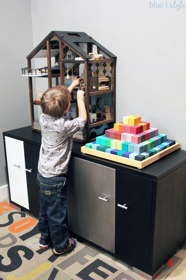 Use a sideboard for toy storage