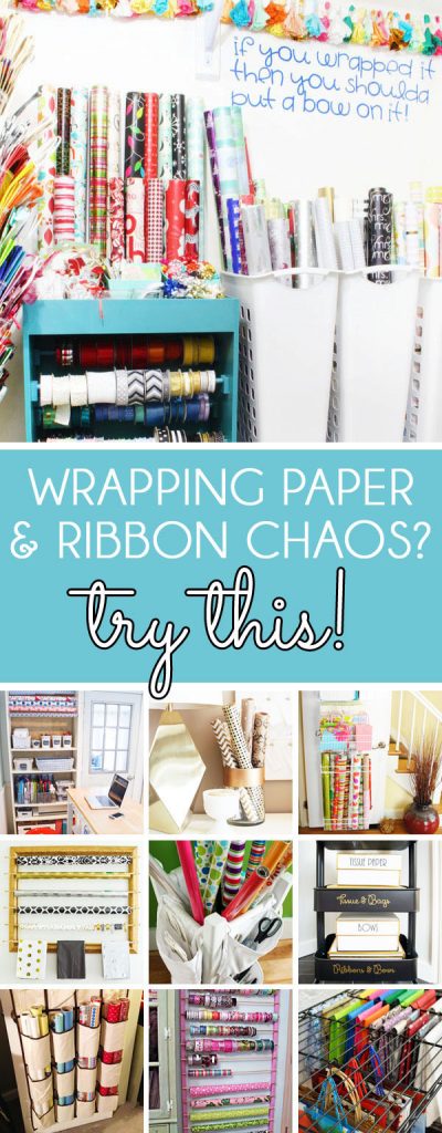 Wrapping Paper Organizer Ideas - how to store wrapping paper and organize gift wrapping supplies
