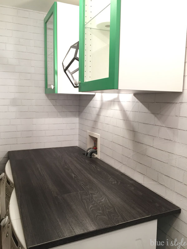 Diy Wood Plank Laundry Room Countertop