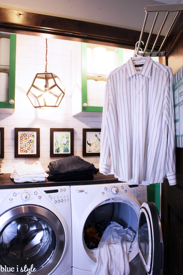 DIY Wood Plank Laundry Room Countertop - Blue i Style