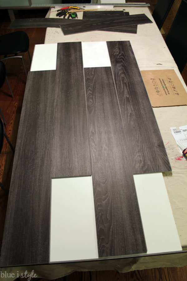 Diy Wood Plank Laundry Room Countertop, Can You Use Vinyl Flooring On Kitchen Countertops