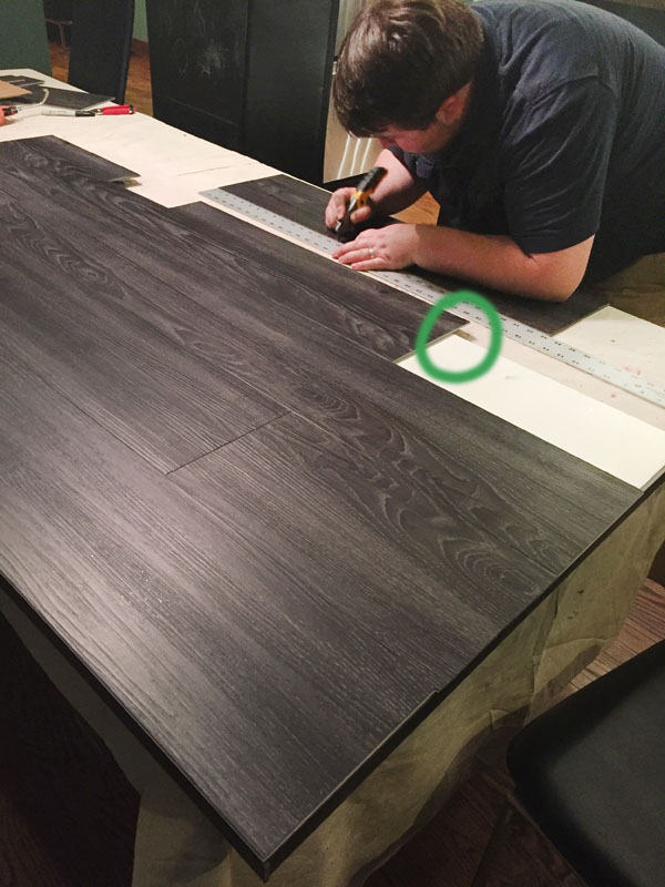 Diy Wood Plank Laundry Room Countertop, Can You Use Vinyl Flooring On Kitchen Countertops