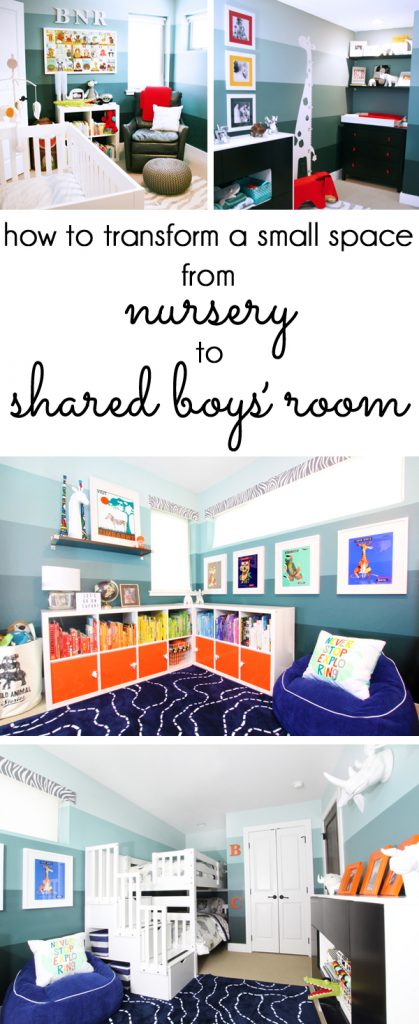 Transforming a small nursery to a shared boys' bedroom