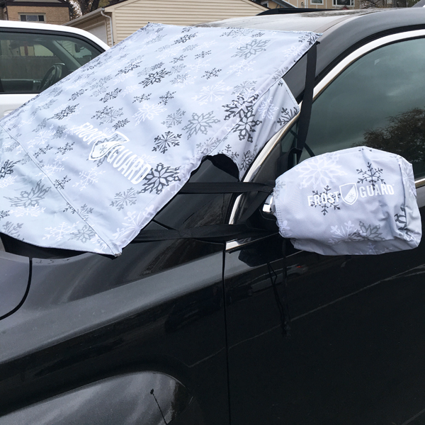 FrostGuard on windshield and side-view mirrors