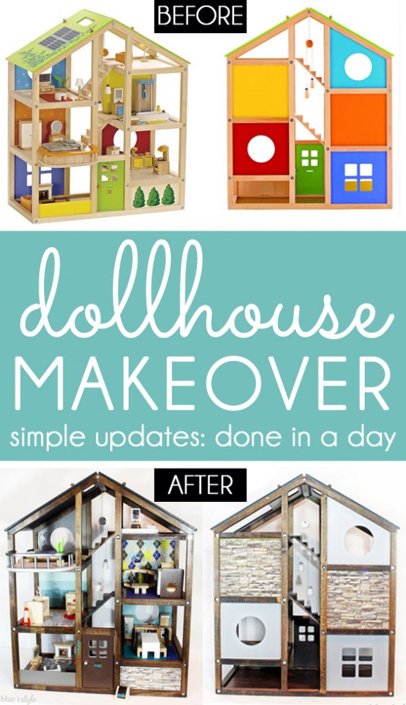 Bright and Colorful DIY Dollhouse Makeover DIY » Kids