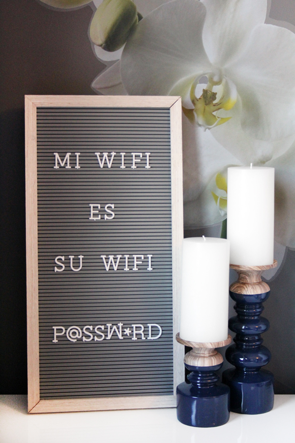 Letterboard guest wifi sign